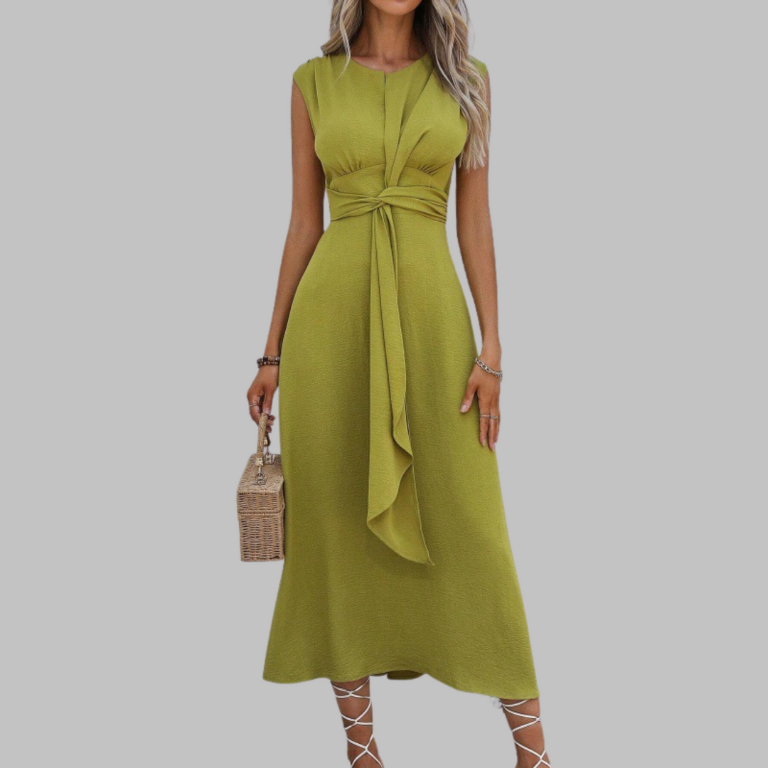 Gabriella | Women’s Sleeveless Belted A Line Midi Dress
