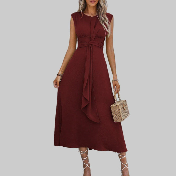 Gabriella | Women’s Sleeveless Belted A Line Midi Dress