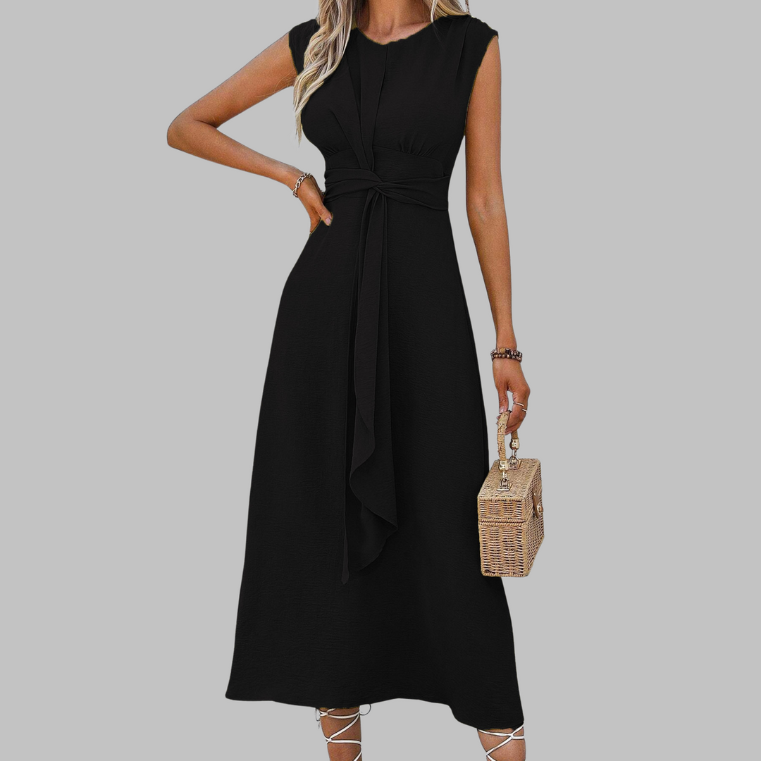 Gabriella | Women’s Sleeveless Belted A Line Midi Dress