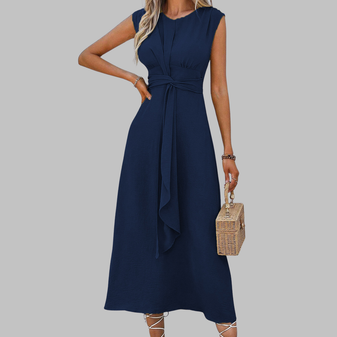 Gabriella | Women’s Sleeveless Belted A Line Midi Dress