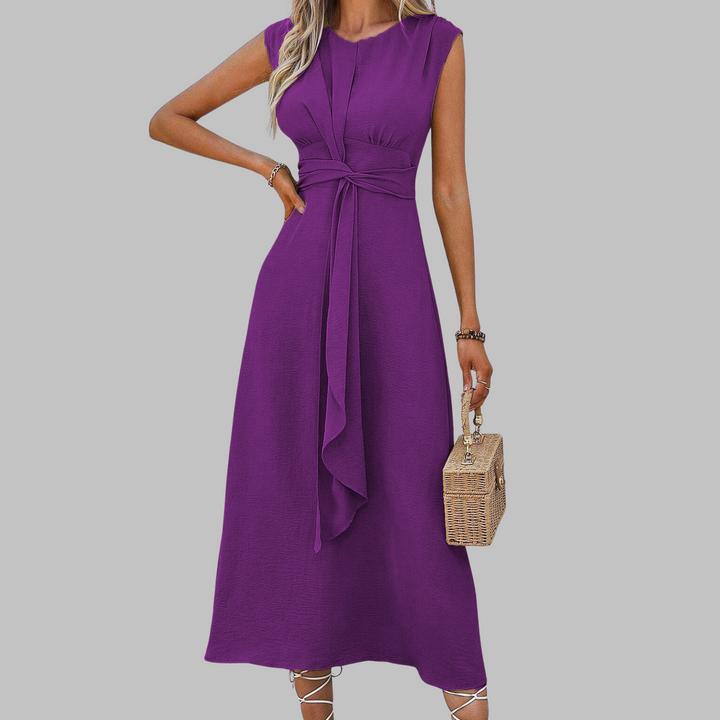 Gabriella | Women’s Sleeveless Belted A Line Midi Dress