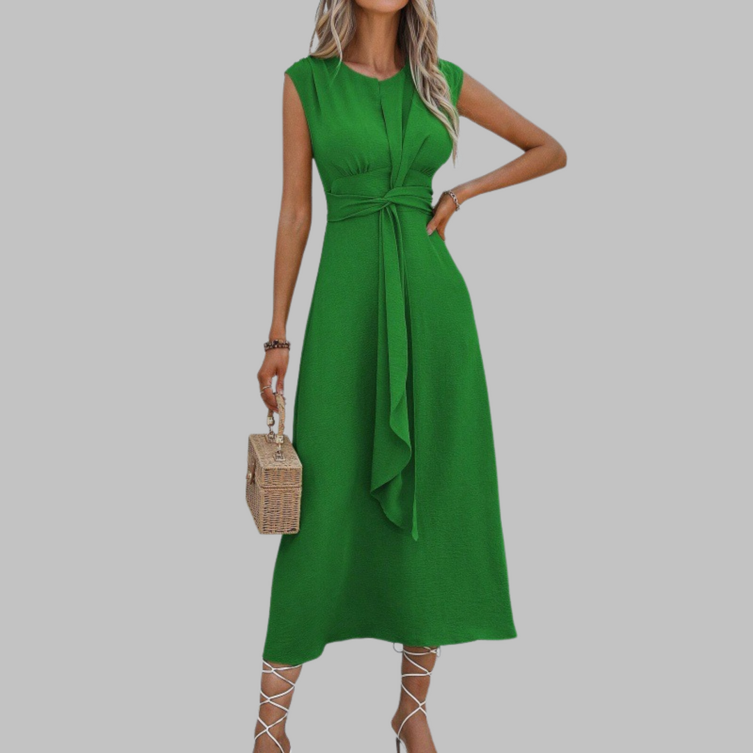 Gabriella | Women’s Sleeveless Belted A Line Midi Dress