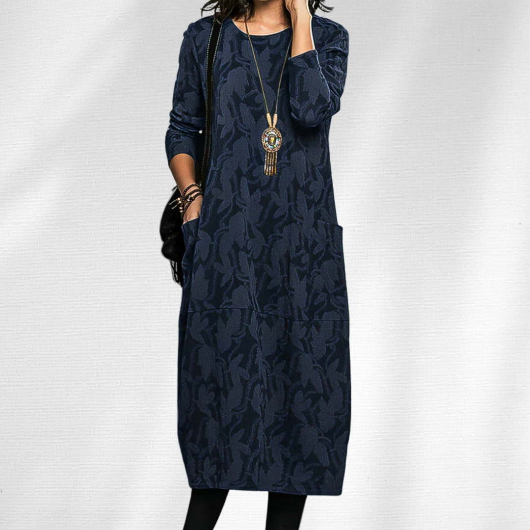 Grace | Women’s Summer Midi Long Sleeve Pocket Dress