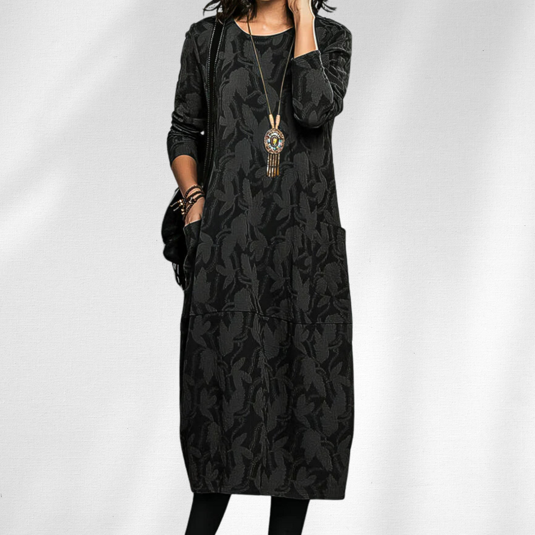 Grace | Women’s Summer Midi Long Sleeve Pocket Dress