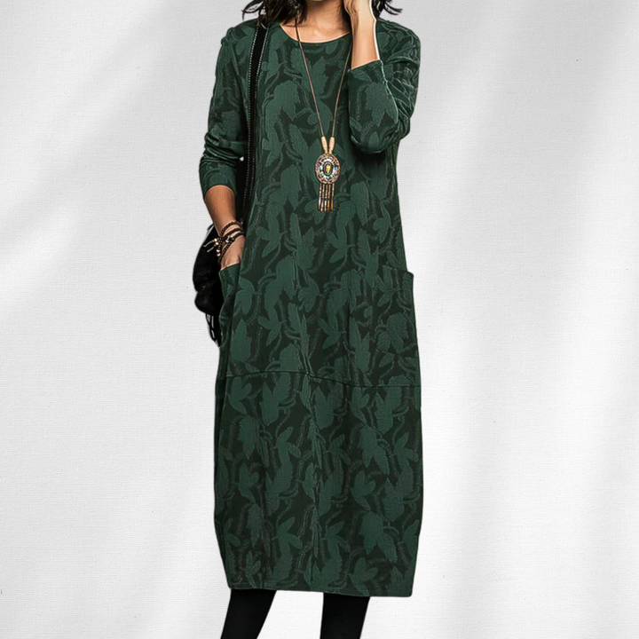 Grace | Women’s Summer Midi Long Sleeve Pocket Dress