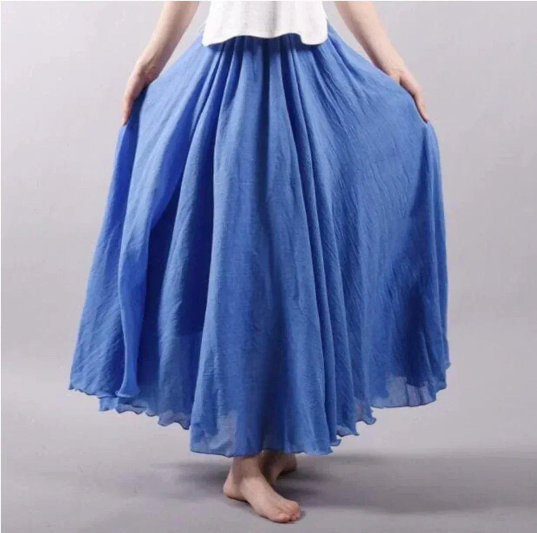 Harper | Boho Maxi Skirt High Waist Flowy Cotton A-Line