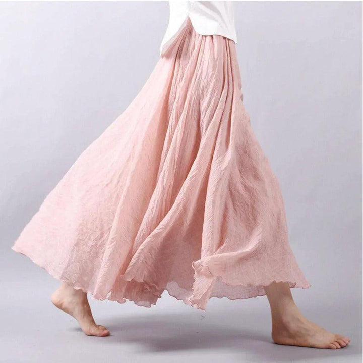 Harper | Boho Maxi Skirt High Waist Flowy Cotton A-Line