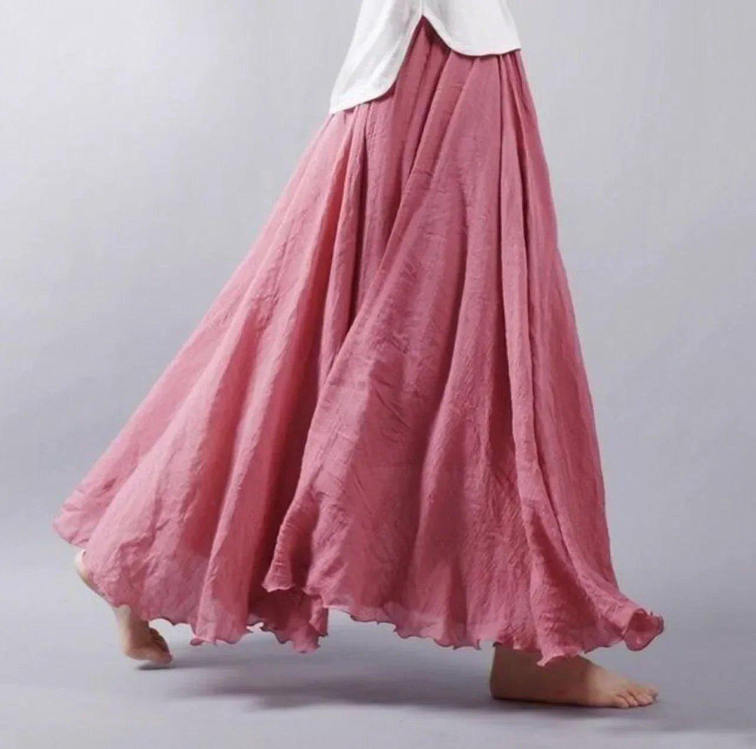 Harper | Boho Maxi Skirt High Waist Flowy Cotton A-Line