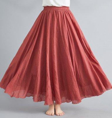 Harper | Boho Maxi Skirt High Waist Flowy Cotton A-Line