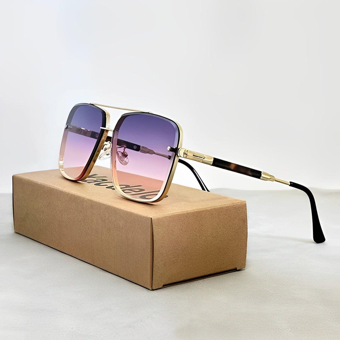 Harper | Sunglasses Aviator Style Gold Frame Gradient Lenses UV400
