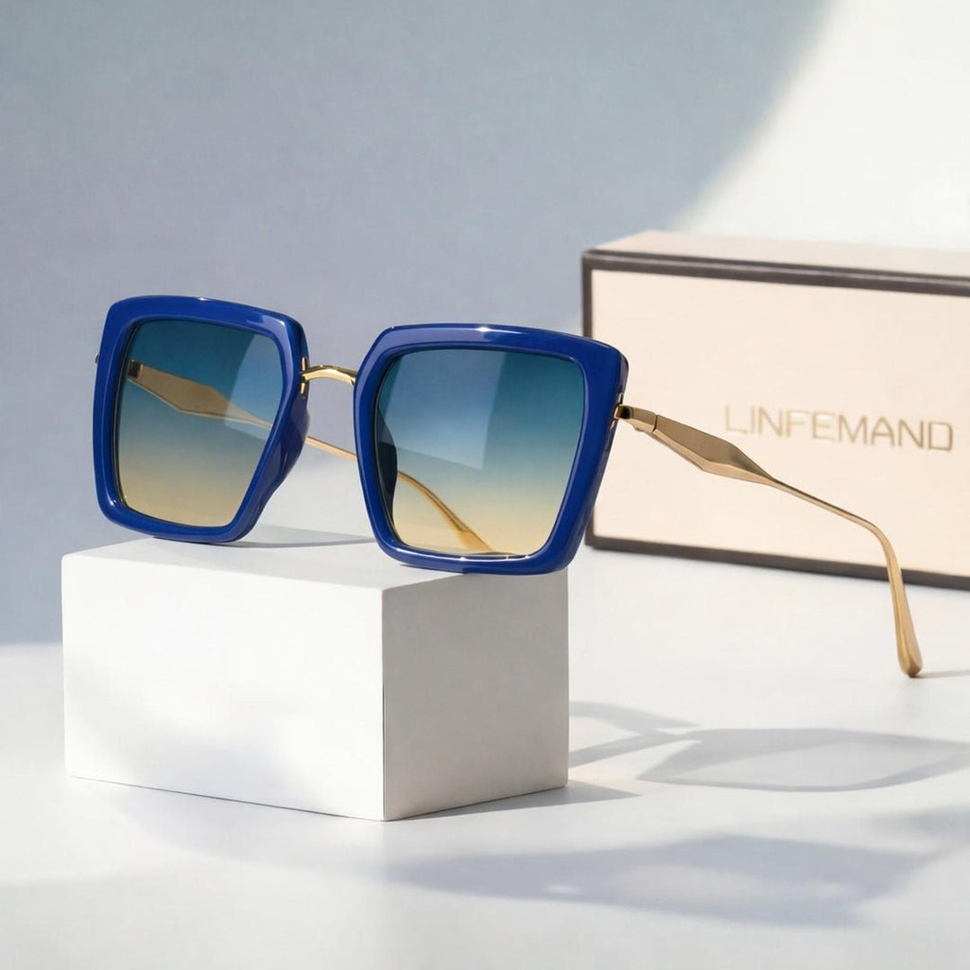 Harper | Sunglasses Square Frame UV400 Protection Metal Temples