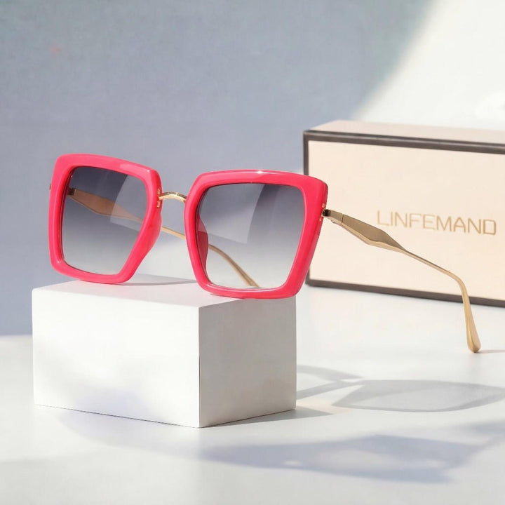 Harper | Sunglasses Square Frame UV400 Protection Metal Temples