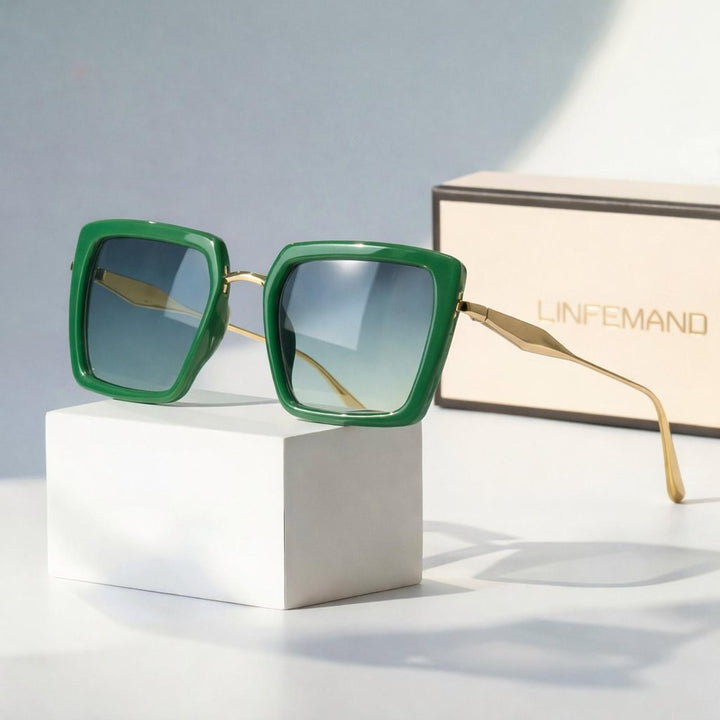 Harper | Sunglasses Square Frame UV400 Protection Metal Temples