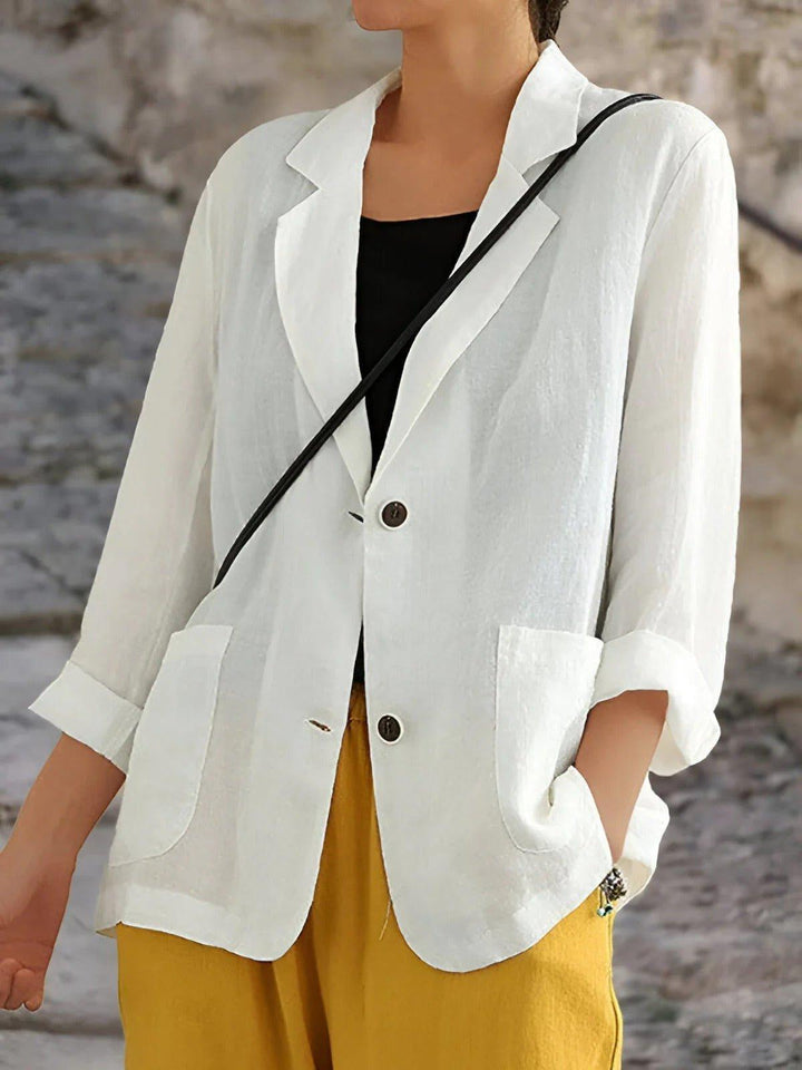 Harper | Women's Lightweight Linen Blazer Tailored Fit Pockets