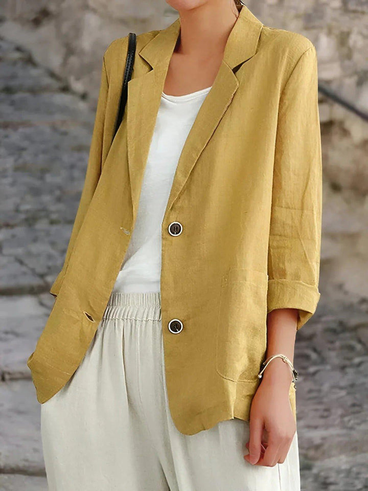 Harper | Women's Lightweight Linen Blazer Tailored Fit Pockets