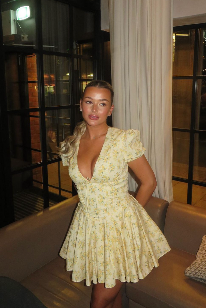 Hazel | Women’s Floral A Line Puff Sleeve Mini Dress