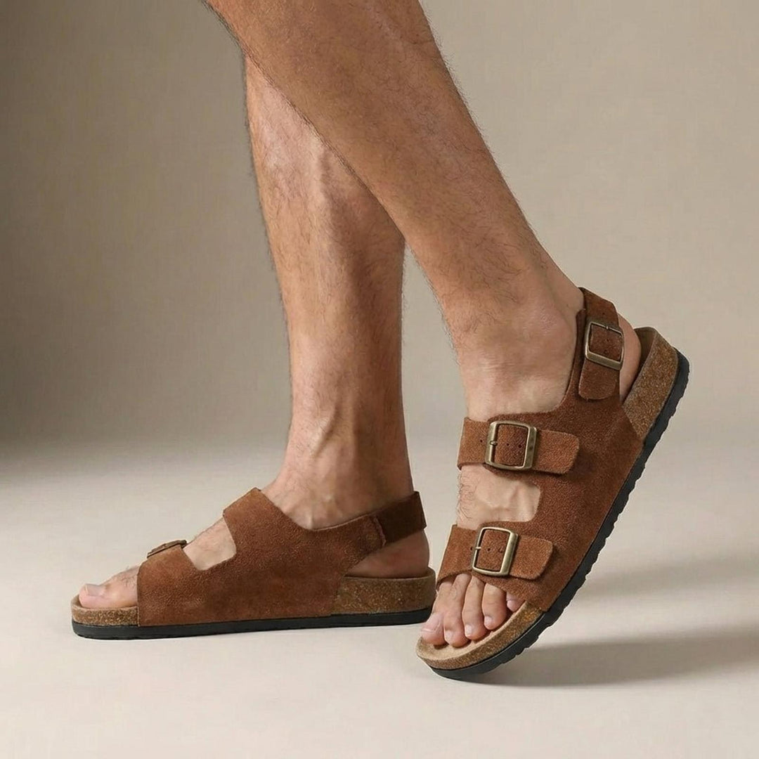 Henry | Orthopedic Cork Sole Sandals Adjustable Buckle Slingback