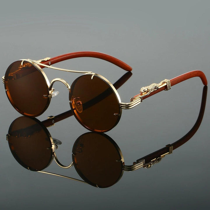 Henry | Sunglasses Double Bridge Vintage Gold Frame UV Protection