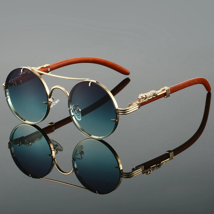 Henry | Sunglasses Double Bridge Vintage Gold Frame UV Protection