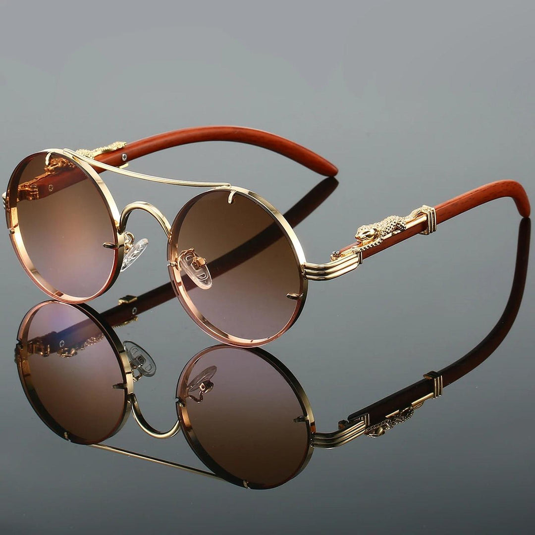 Henry | Sunglasses Double Bridge Vintage Gold Frame UV Protection