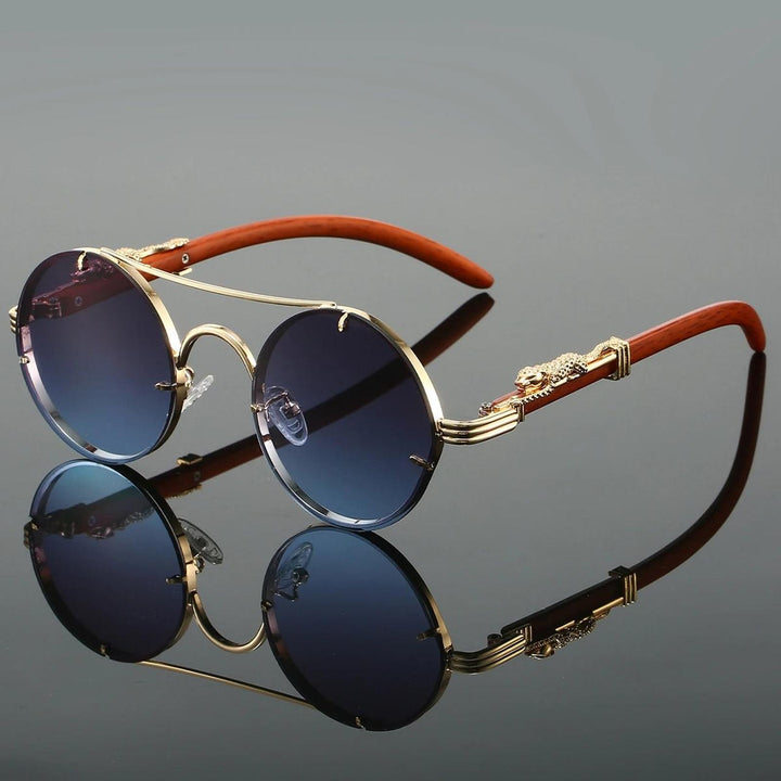 Henry | Sunglasses Double Bridge Vintage Gold Frame UV Protection