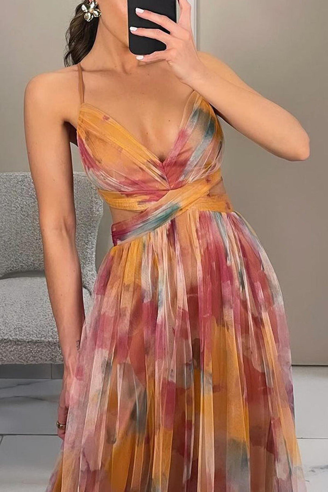 Isabel | Women's Spaghetti Strap Maxi Wedding Guest Dress