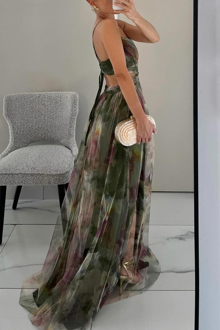 Isabel | Women's Spaghetti Strap Maxi Wedding Guest Dress