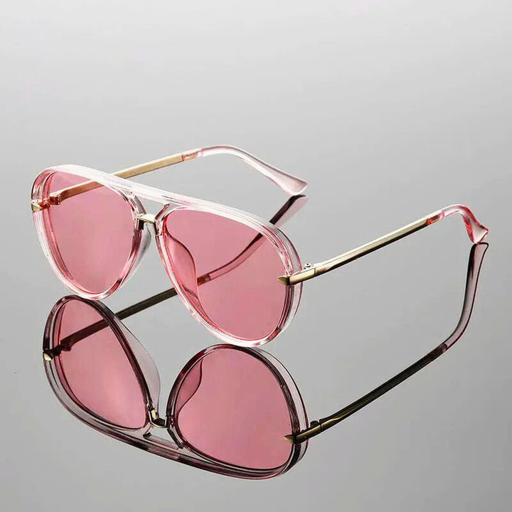 Isabella | Sunglasses Aviator Style Green Gradient Lenses UV Protection