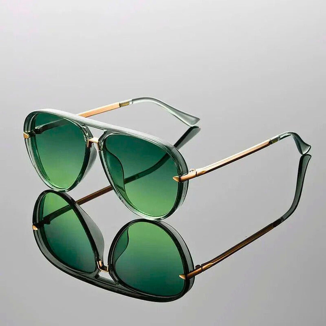 Isabella | Sunglasses Aviator Style Green Gradient Lenses UV Protection