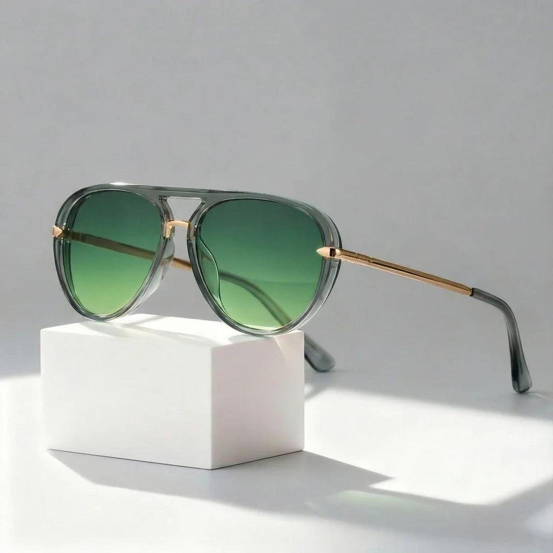 Isabella | Sunglasses Aviator Style Green Gradient Lenses UV Protection