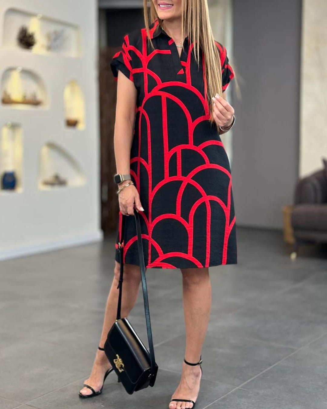 Isabella | Women’s Summer Midi Printed Shirt Dress