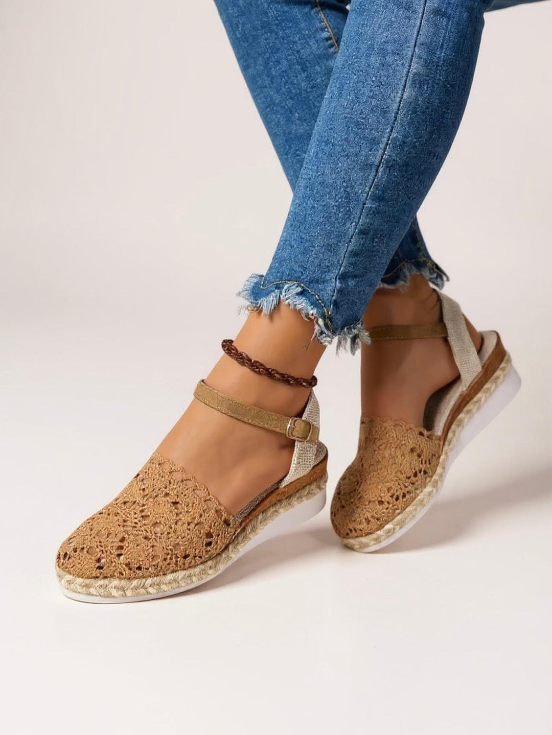 Jacklyn | Women's Boho Wedge Espadrilles Ankle Strap Sandals