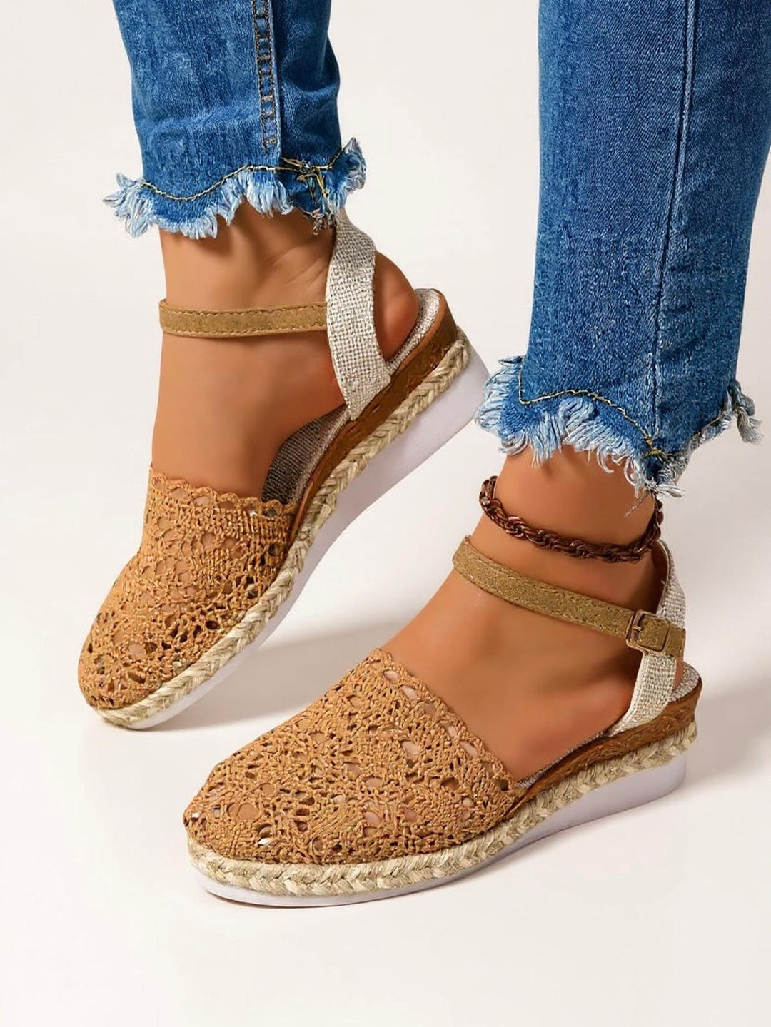 Jacklyn | Women's Boho Wedge Espadrilles Ankle Strap Sandals