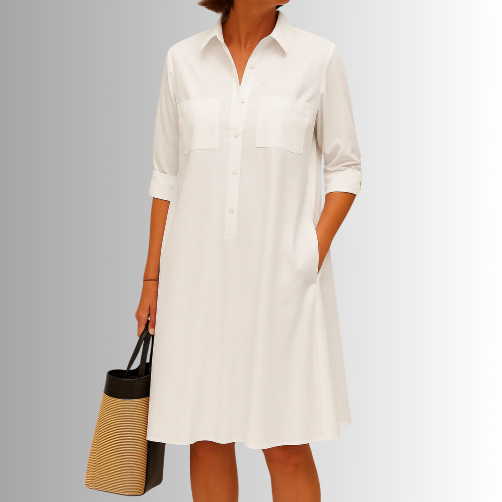 Jacqueline | Women's Summer Button Front Shirt Mini Dress