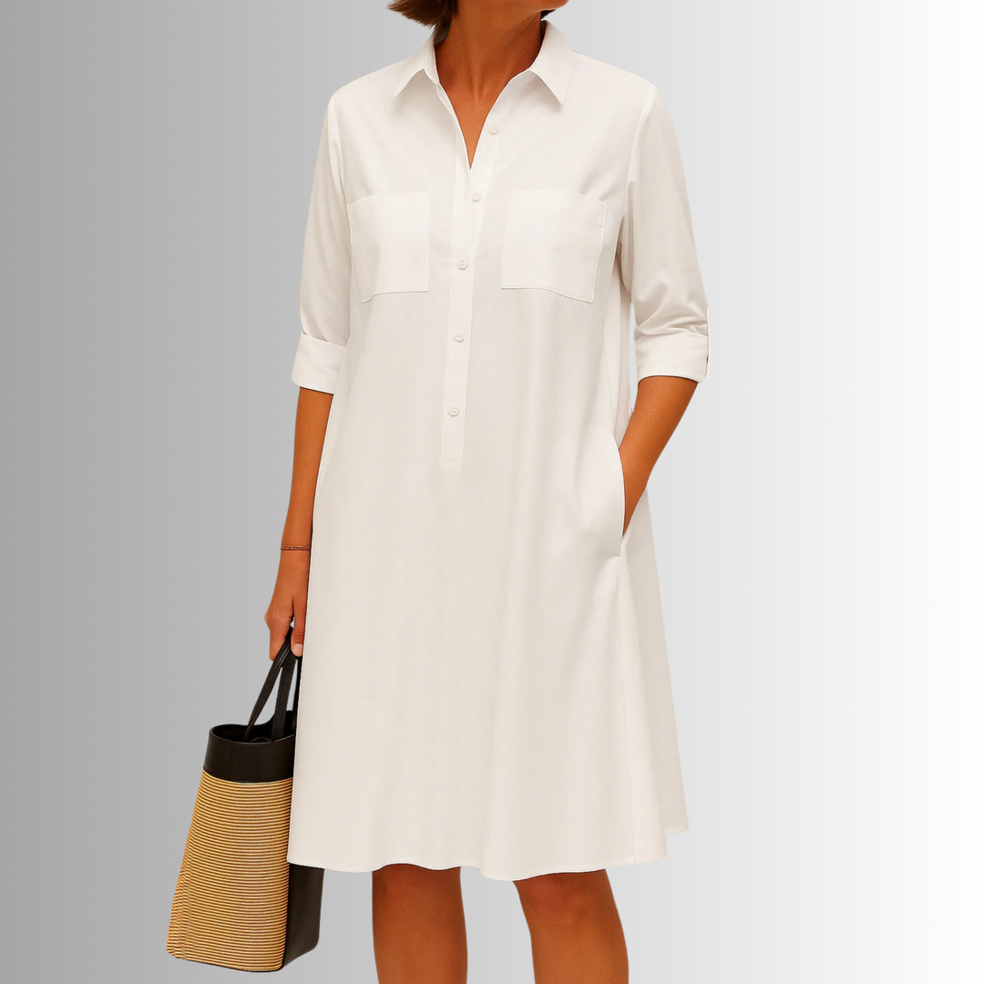 Jacqueline | Women's Summer Button Front Shirt Mini Dress