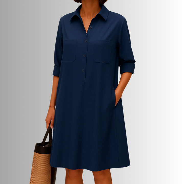 Jacqueline | Women's Summer Button Front Shirt Mini Dress