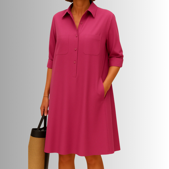 Jacqueline | Women's Summer Button Front Shirt Mini Dress