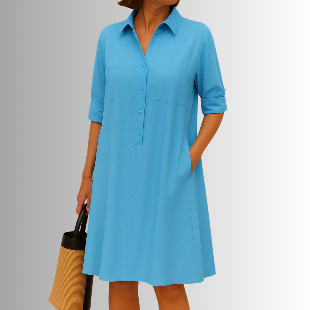 Jacqueline | Women's Summer Button Front Shirt Mini Dress