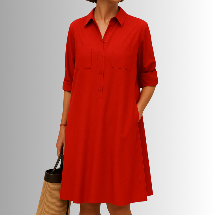 Jacqueline | Women's Summer Button Front Shirt Mini Dress