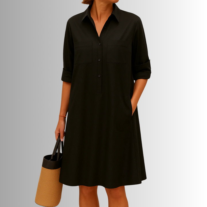 Jacqueline | Women's Summer Button Front Shirt Mini Dress