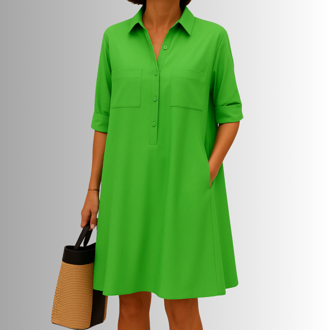 Jacqueline | Women's Summer Button Front Shirt Mini Dress