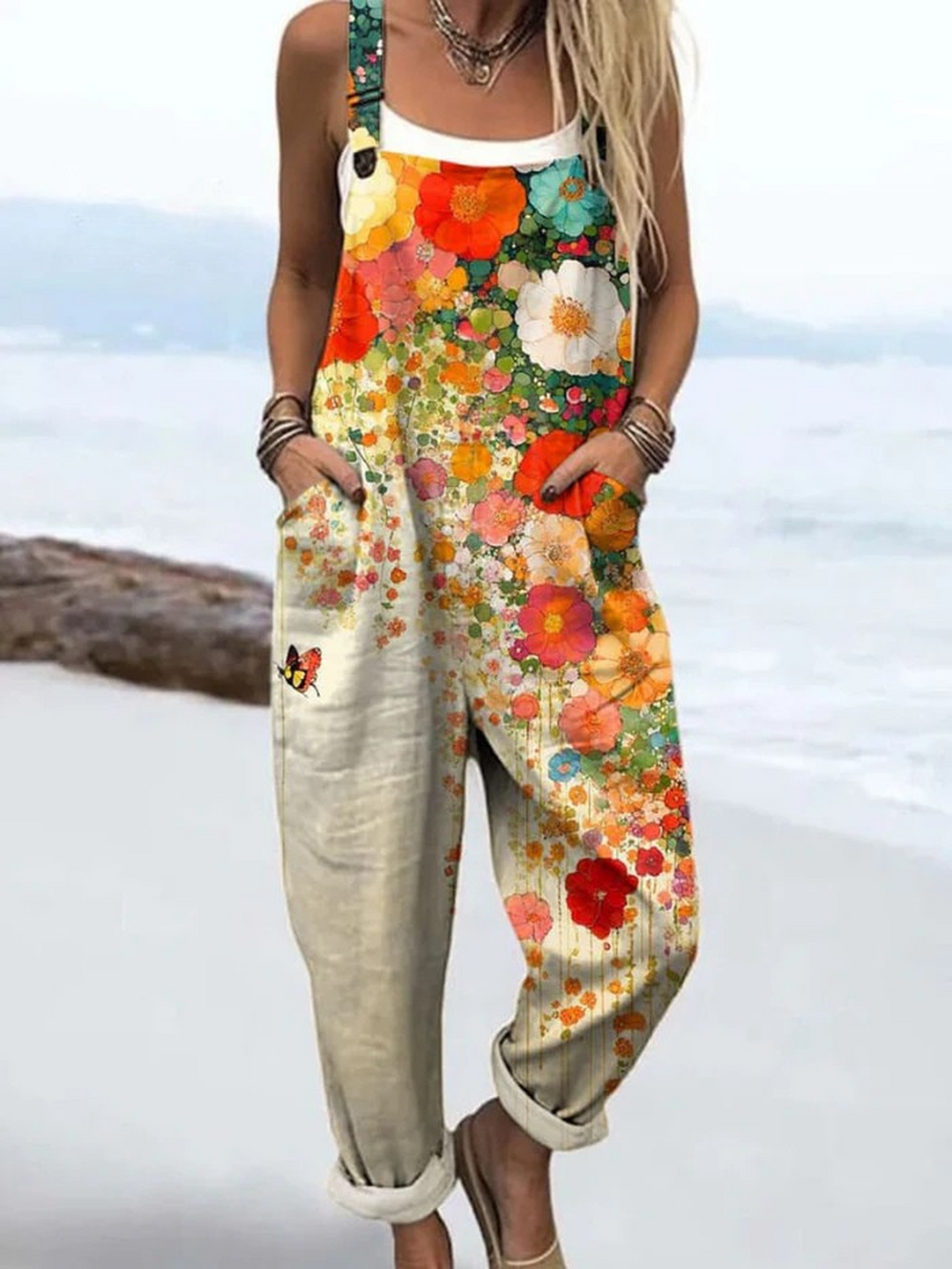 Jodi | Women's Floral Printed Relaxed Fit Summer Jumpsuit