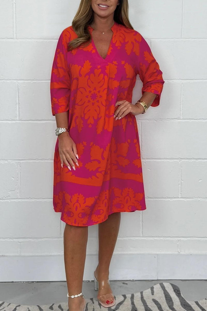 Julia | Women's Printed Midi Summer Dress