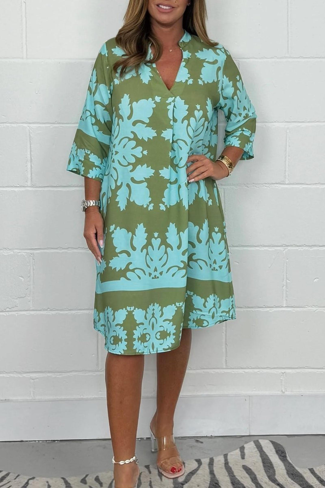 Julia | Women's Printed Midi Summer Dress