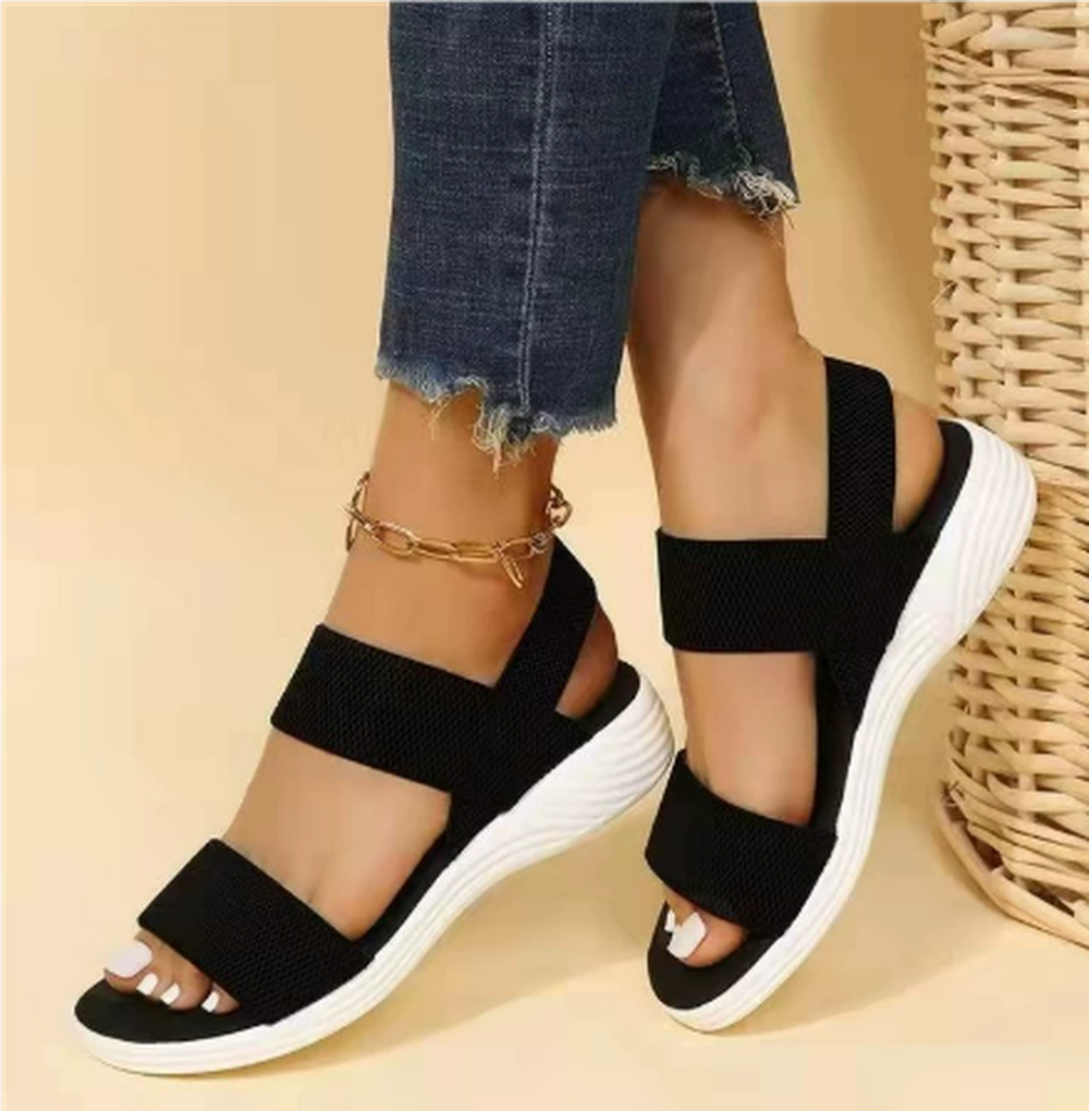 Katherine | Women's Elastic Strap Casual Espadrilles Platform Sandals