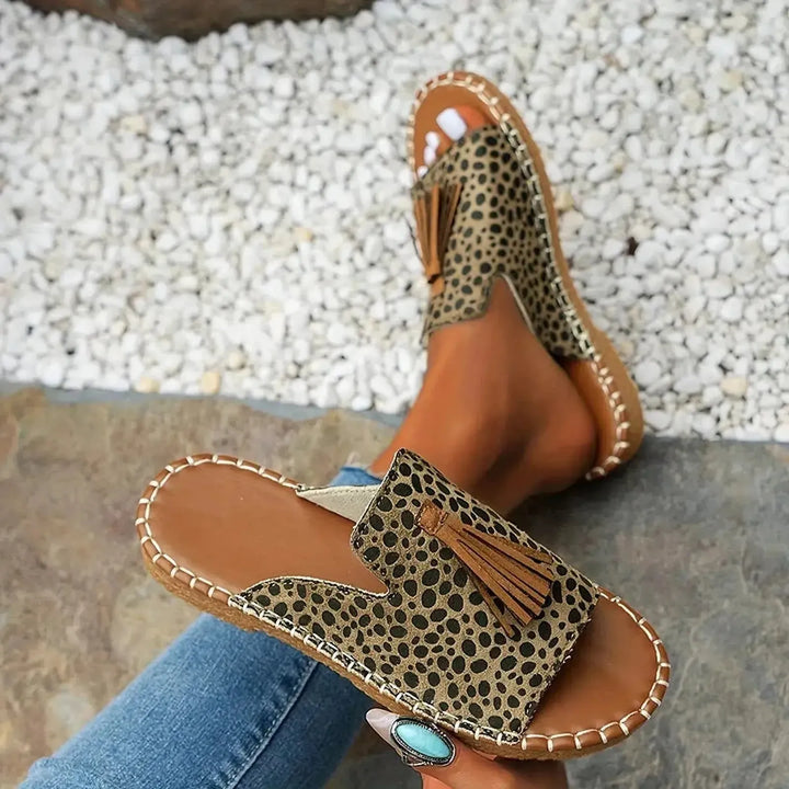 Kayla | Women's Tassel Pattern Casual Espadrilles Slide Sandals