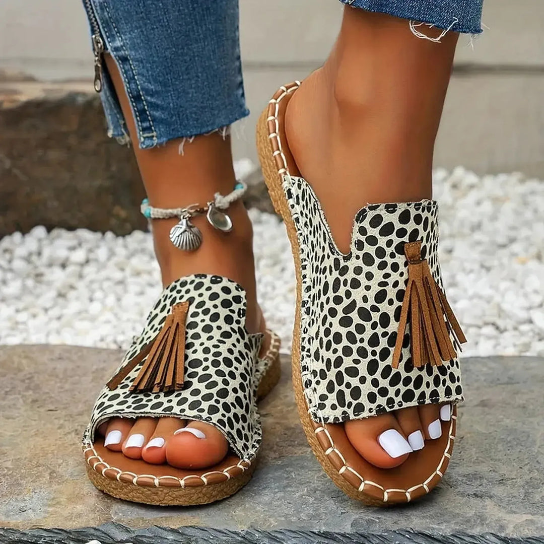 Kayla | Women's Tassel Pattern Casual Espadrilles Slide Sandals