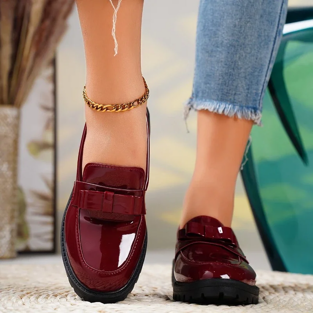 Kimberly | Women Orthopedic Bow Detail Chunky Loafers
