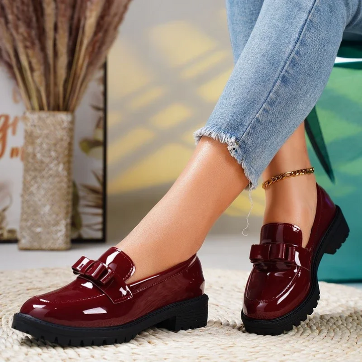 Kimberly | Women Orthopedic Bow Detail Chunky Loafers