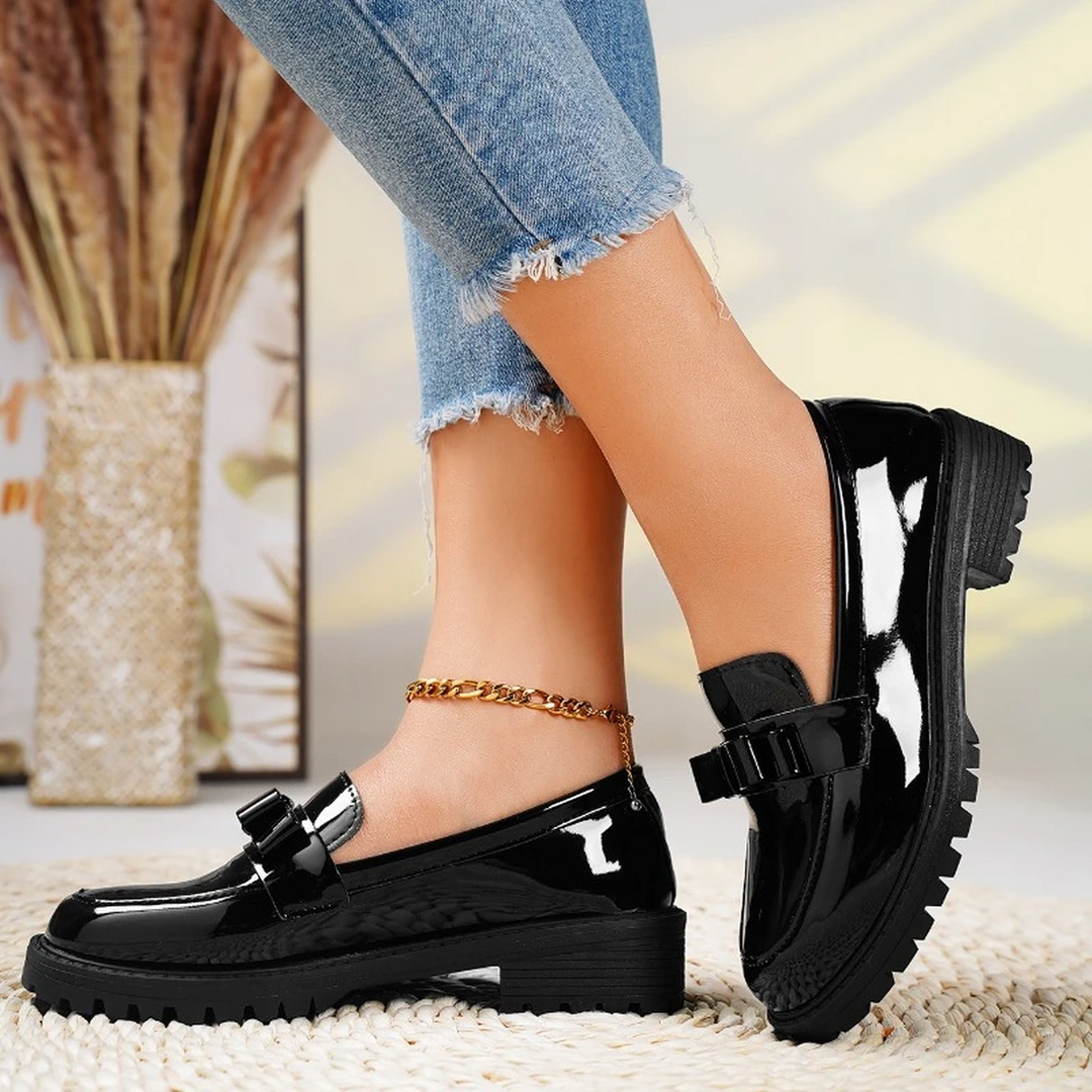 Kimberly | Women Orthopedic Bow Detail Chunky Loafers